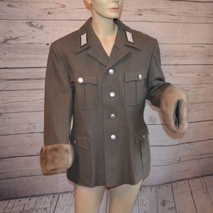 Creative Coats K52 Military Wool Fur Coat NWT Sm